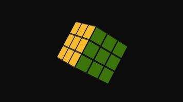 Rubik's Cube Rotating 3D Animation video