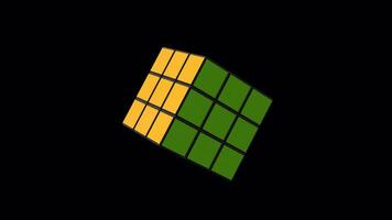 rubik's cube tournant 3d animation sur alpha canal video