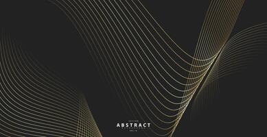 Abstract background with gold line wave. Luxury style. Tech pattern. Curved wavy line, smooth stripe. illustration. vector