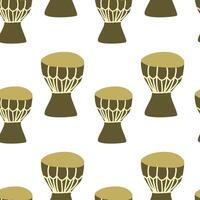 Seamless pattern for music festival. Bright background design with musical drum vector