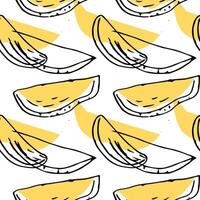 Seamless pattern with mango slice - summer design vector