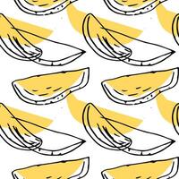 Seamless pattern with mango slice - summer design vector