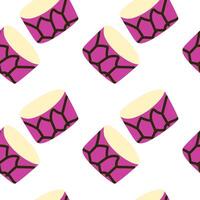 Seamless pattern for music festival. Bright background design with musical drum vector