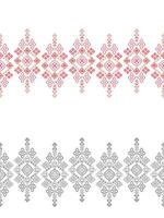 Traditional ethnic motifs ikat geometric fabric pattern cross stitch.Ikat embroidery Ethnic coloring paint pixel white background. Abstract,illustration. Texture,decoration,wallpaper. vector