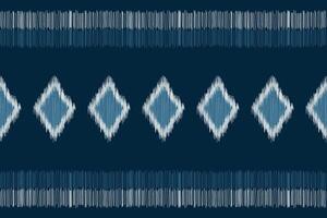 Traditional Ethnic ikat motif fabric pattern geometric style.African Ikat embroidery Ethnic oriental pattern blue background wallpaper. Abstract,,illustration.Texture,frame,decoration. vector