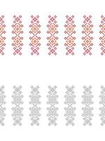 Traditional ethnic motifs ikat geometric fabric pattern cross stitch.Ikat embroidery Ethnic coloring paint pixel white background. Abstract,illustration. Texture,decoration,wallpaper. vector