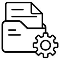 Data Management icon line illustration vector