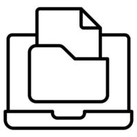 Digital Archive icon line illustration vector