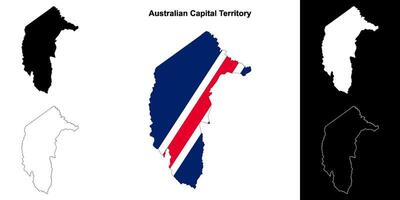 australiano capital territorio blanco contorno mapa conjunto vector