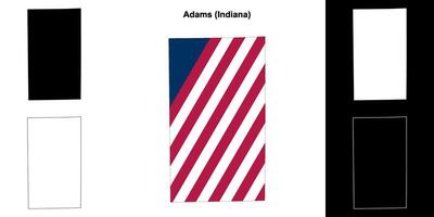 Adams County, Indiana outline map set vector
