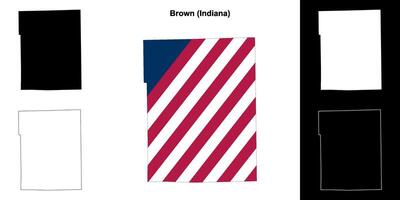 Brown County, Indiana outline map set vector