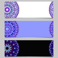 Horizontal abstract colorful geometrical stone mandala banner set vector