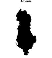 Albania blank outline map vector