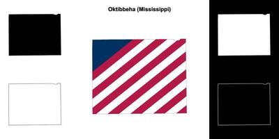 Oktibbeha County, Mississippi outline map set vector