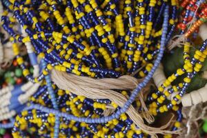 glass pearls for jewelry, in benin mostly used for voodoo rituals photo