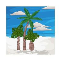 Illustration of palm tree vector