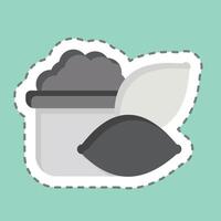 Sticker line cut Yams. related to Healthy Food symbol. simple design illustration vector