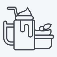 icono yogur. relacionado a sano comida símbolo. línea estilo. sencillo diseño ilustración vector