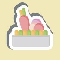 pegatina ensalada. relacionado a sano comida símbolo. sencillo diseño ilustración vector