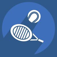 Icon Tennis. related to Tennis Sports symbol. long shadow style. simple design illustration vector