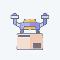 Icon Drone Logistics. related to Drone symbol. doodle style. simple design illustration vector