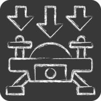 Icon Fly Down. related to Drone symbol. chalk Style. simple design illustration vector