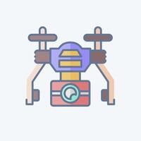 Icon Automatic Drone. related to Drone symbol. doodle style. simple design illustration vector