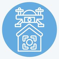 Icon Drone Location. related to Drone symbol. blue eyes style. simple design illustration vector