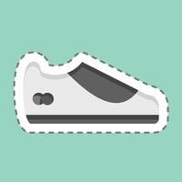 Sticker line cut Shoe. related to Tennis Sports symbol. simple design illustration vector