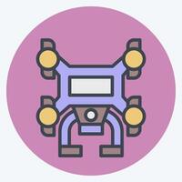 Icon Drone. related to Drone symbol. color mate style. simple design illustration vector
