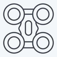 Icon Quad Copter. related to Drone symbol. line style. simple design illustration vector