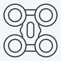 Icon Quad Copter. related to Drone symbol. line style. simple design illustration vector