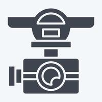 Icon Drone Camera. related to Drone symbol. glyph style. simple design illustration vector