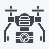 Icon Automatic Drone. related to Drone symbol. glyph style. simple design illustration vector