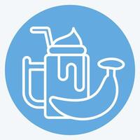 Icon Banana Smothie. related to Healthy Food symbol. blue eyes style. simple design illustration vector