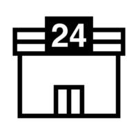 Simple 24-hour convenience store icon. Retail store. vector
