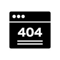 404 error browser window silhouette icon. vector