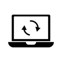 Reloading laptop. Restarting the computer. Computer icon. vector