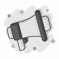 Icon Megaphone. related to Tennis Sports symbol. comic style. simple design illustration vector