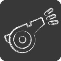 Icon Whistle. related to Tennis Sports symbol. chalk Style. simple design illustration vector