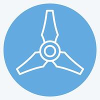 Icon Three Blades Propeller. related to Drone symbol. blue eyes style. simple design illustration vector