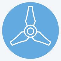 Icon Three Blades Propeller. related to Drone symbol. blue eyes style. simple design illustration vector