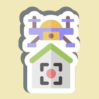 Sticker Drone Location. related to Drone symbol. simple design illustration vector