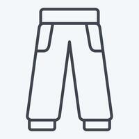 Icon Trouser. related to Tennis Sports symbol. line style. simple design illustration vector