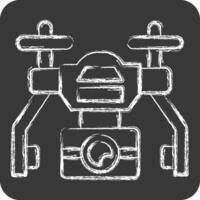 Icon Automatic Drone. related to Drone symbol. chalk Style. simple design illustration vector