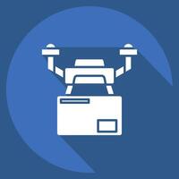 Icon Drone Logistics. related to Drone symbol. long shadow style. simple design illustration vector
