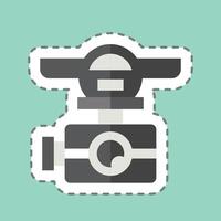pegatina línea cortar zumbido cámara. relacionado a zumbido símbolo. sencillo diseño ilustración vector