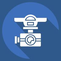 Icon Drone Camera. related to Drone symbol. long shadow style. simple design illustration vector