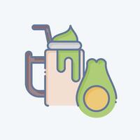 Icon Avocado. related to Healthy Food symbol. doodle style. simple design illustration vector