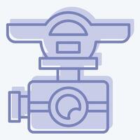 Icon Drone Camera. related to Drone symbol. two tone style. simple design illustration vector